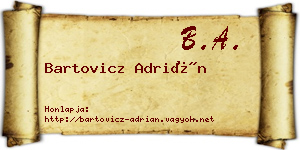 Bartovicz Adrián névjegykártya
